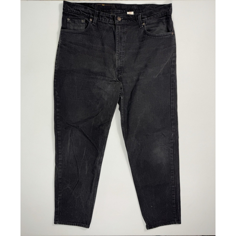 Levis 550 Relaxed Fit Black Jeans Men 42x32 (40x32) VTG Grunge Work Made In USA